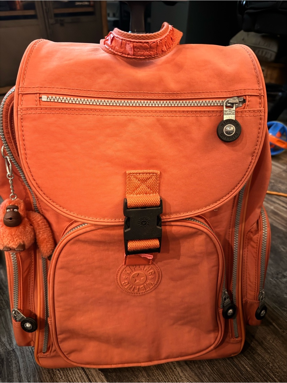 Kipling rolling Backpack with original Charm